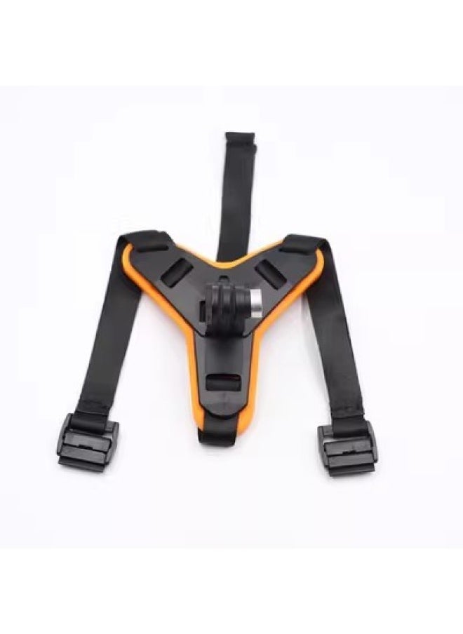 Sports Camera Helmet Chin Bracket Gopro11/10/9/7/6 Dajiang Riding Shooting Strap Fixed Accessories-Color:Orange - Image 1