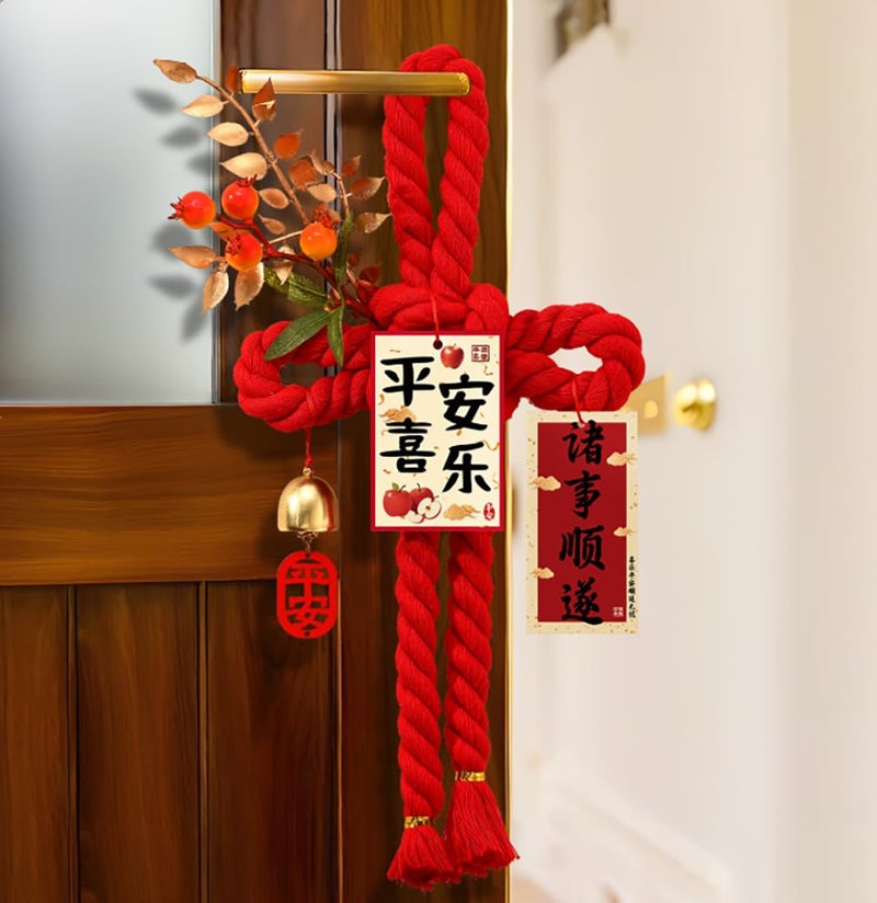 OLMIXA 2pcs Red Handmade Chinese Knots Tasselsï¼ŒLucky Tassel Hanging Ornaments for Chinese Lunar New Year, Spring Festival Red Pendant Rope Decoration for Bedroom Window Door Decor - Image 4