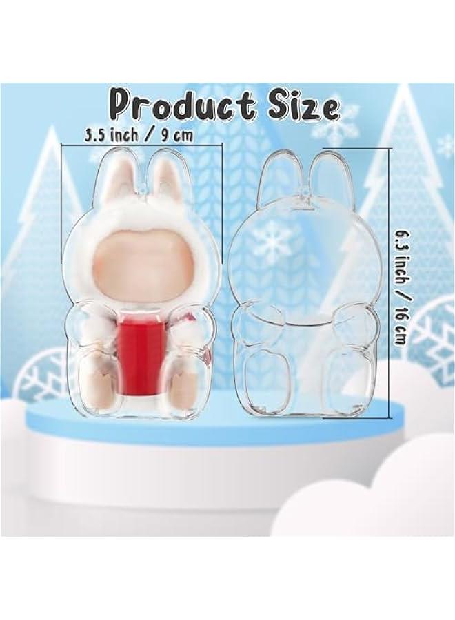 Clear Bag Keychain for LABUBU Plush Doll, Clear Doll Display Protective Cover, Hanging Figure Transparent Acrylic Case Storage Box for Fans Collector (Cola Sit)  - Image 2