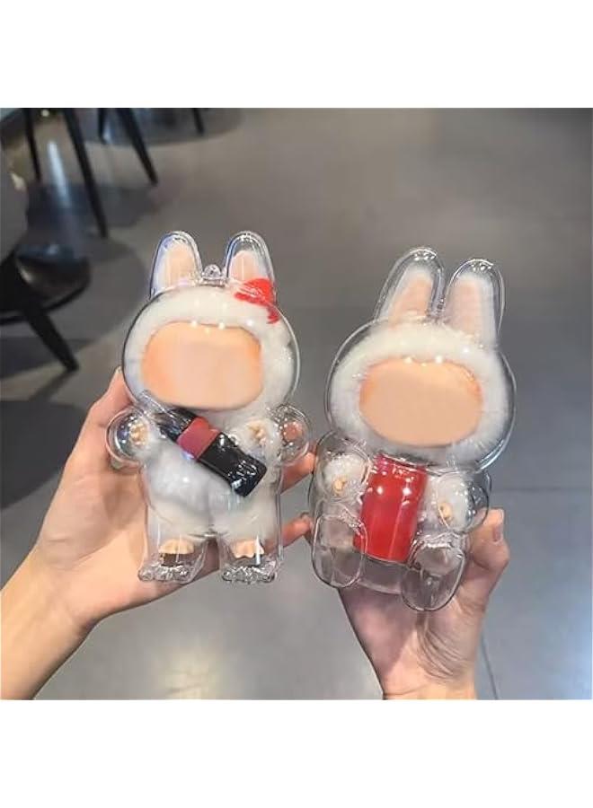 Clear Bag Keychain for LABUBU Plush Doll, Clear Doll Display Protective Cover, Hanging Figure Transparent Acrylic Case Storage Box for Fans Collector (Cola Sit)  - Image 5