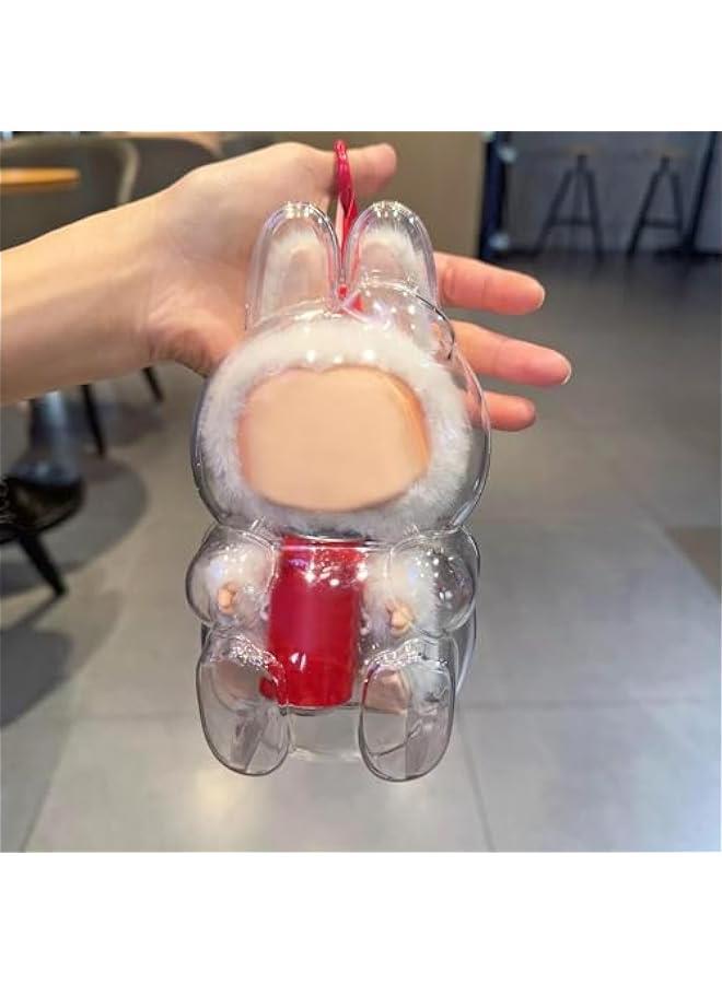 Clear Bag Keychain for LABUBU Plush Doll, Clear Doll Display Protective Cover, Hanging Figure Transparent Acrylic Case Storage Box for Fans Collector (Cola Sit)  - Image 4