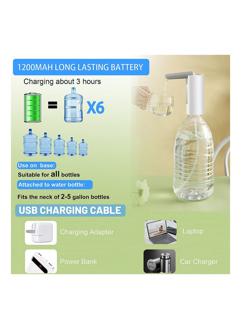 SYOSI Desktop Water Bottle Pump, Electric Bottle Pump USB Powered Convenient Hydration DeviceDispenser Desktop Hydration Station Office Water Pump for 5 Gallon & Universal Bottles, Home, Office, Outdoor - Image 5