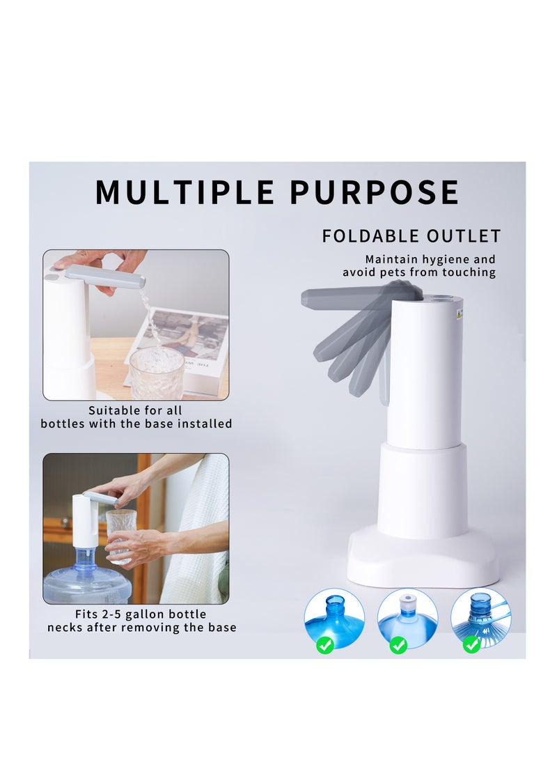 SYOSI Desktop Water Bottle Pump, Electric Bottle Pump USB Powered Convenient Hydration DeviceDispenser Desktop Hydration Station Office Water Pump for 5 Gallon & Universal Bottles, Home, Office, Outdoor - Image 4