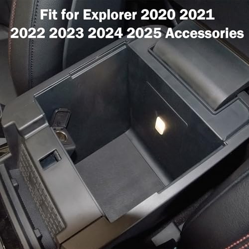 TACOBRO Center Console Organizer Tray Compatible with Ford Explorer 2020 2021 2022 2023 2024 2025 Accessories Armrest Glove Box Secondary Storage Divider Insert ABS Materials - Image 2