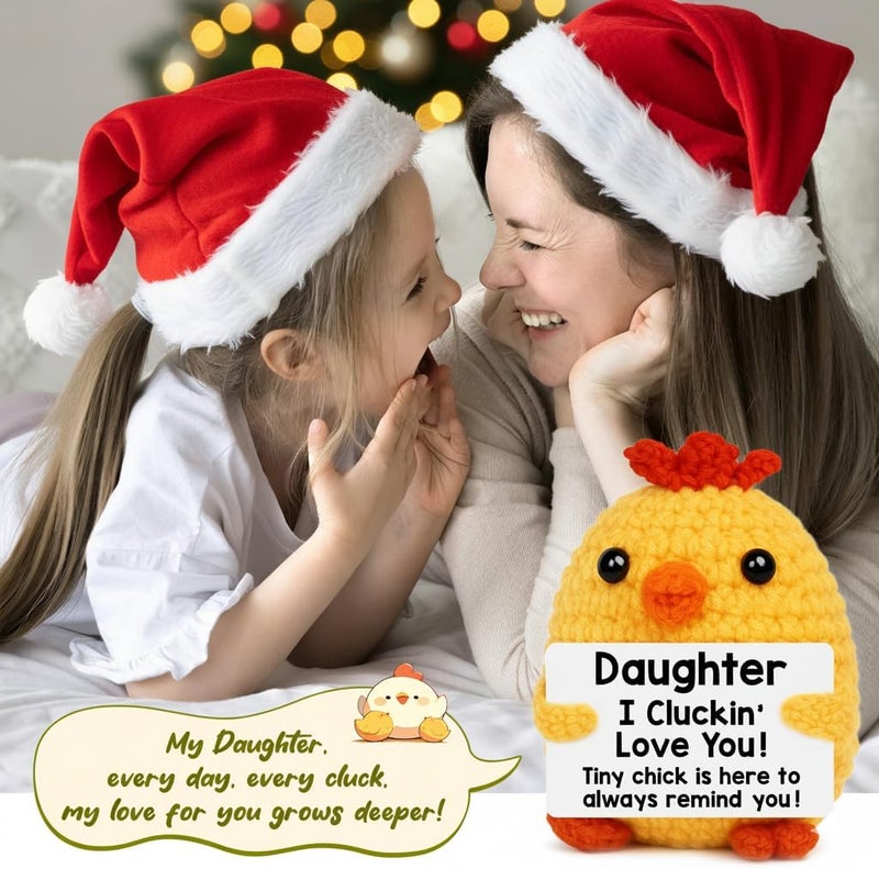 BdayPtion Daughter Gifts Christmas Stocking Stuffers from Mom Dad, Daughter Birthday Valentine's Day Easter Gifts, I Love You Daughter Present from Mother Father, Funny Handmade Crochet Chicken for Daughter - Image 4