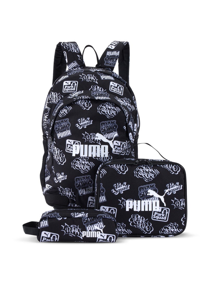 Kids Black Wheel Backpack Set