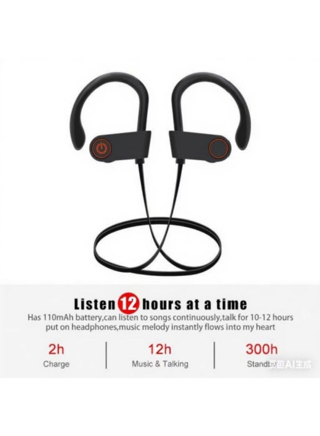 YINPAGE Bluetooth 5.3 Sports Earbuds, 12H Playback IPX4 Waterproof Wireless Headphones with Microphone, Noise Cancelling for Running Gym Fitness - Image 3