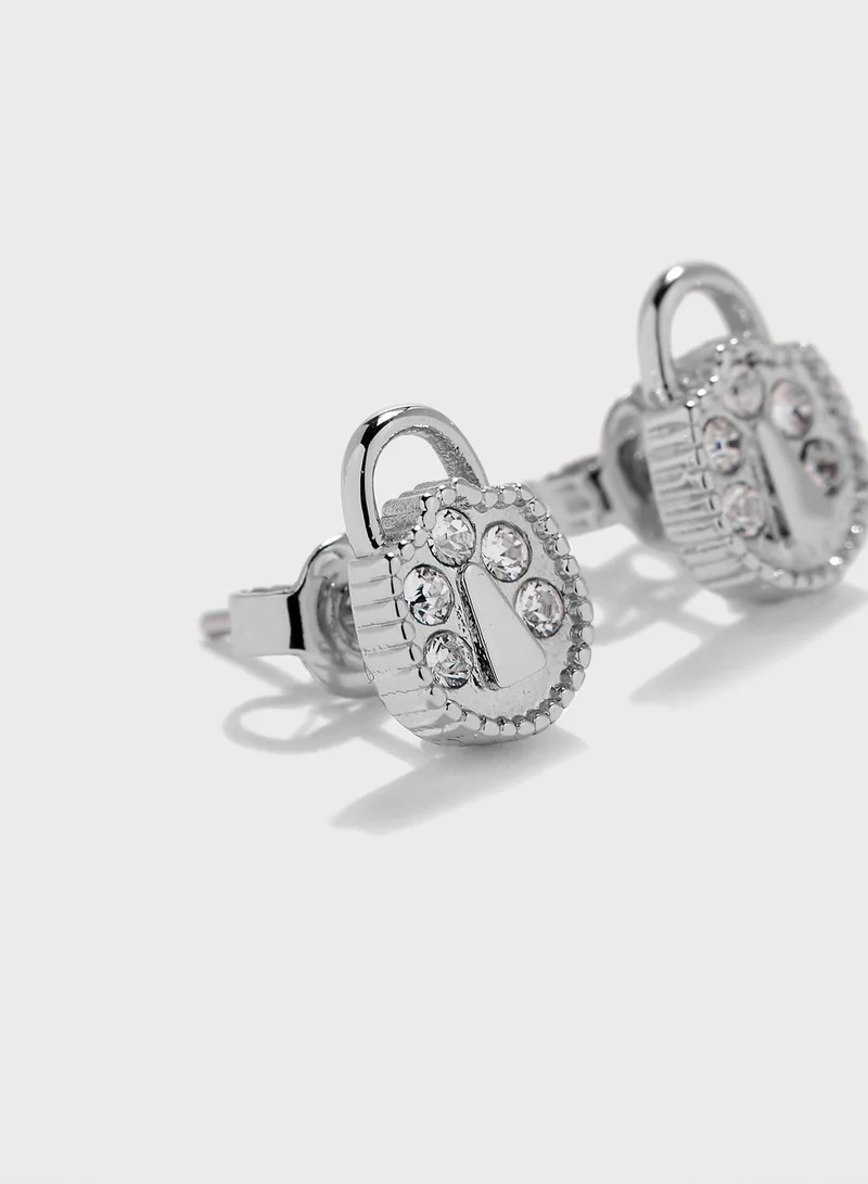 Ted Baker Pamza Mini Pave Padlock Stud Earrings