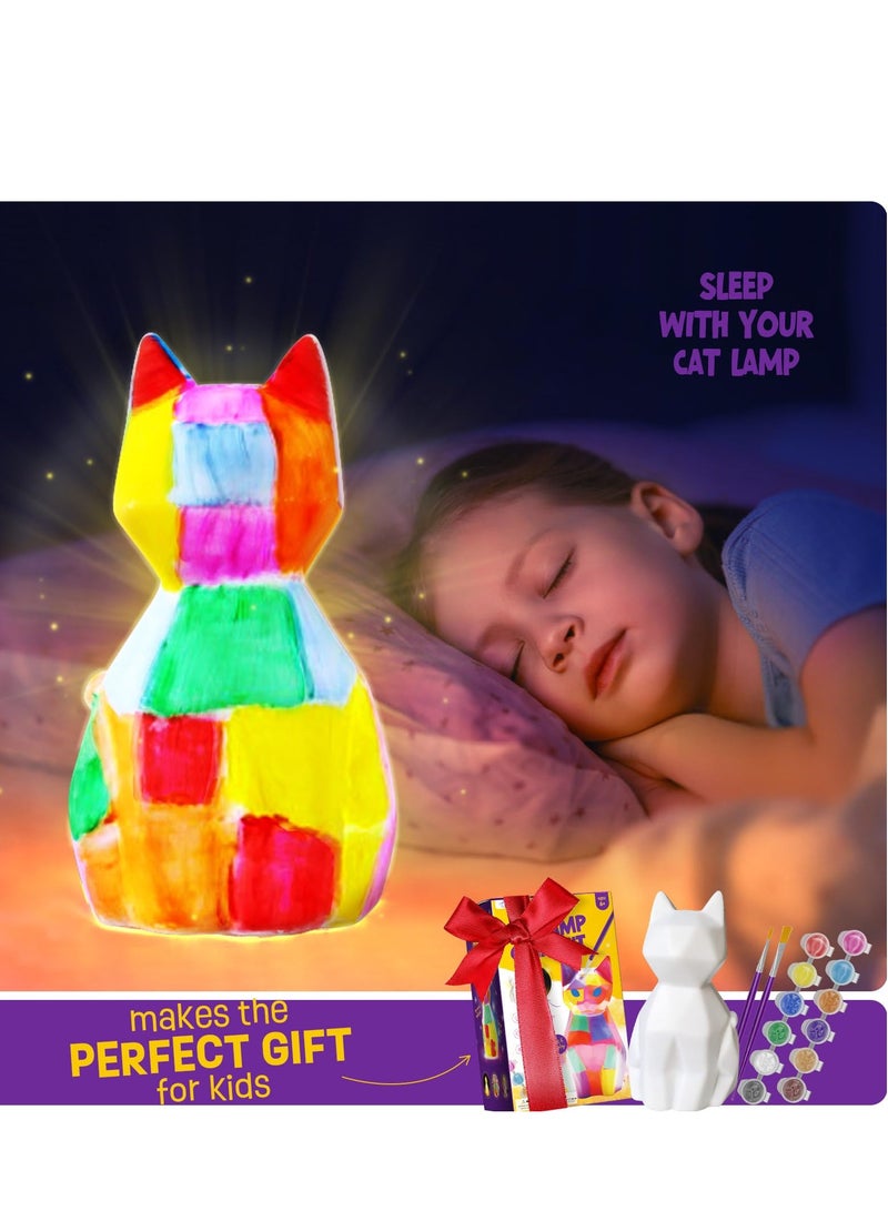 Paint Own Cat Lamp Kit, Cute Cat Gift for Girl, Art Supplies Arts and Crafts Kit, Arts and Crafts for Girl Kids Ages 8-12, Toys for Girls Boy, Idea Birthday Gift Ages 3 4 5 6 7 8 9 10 11 12+ - Image 5