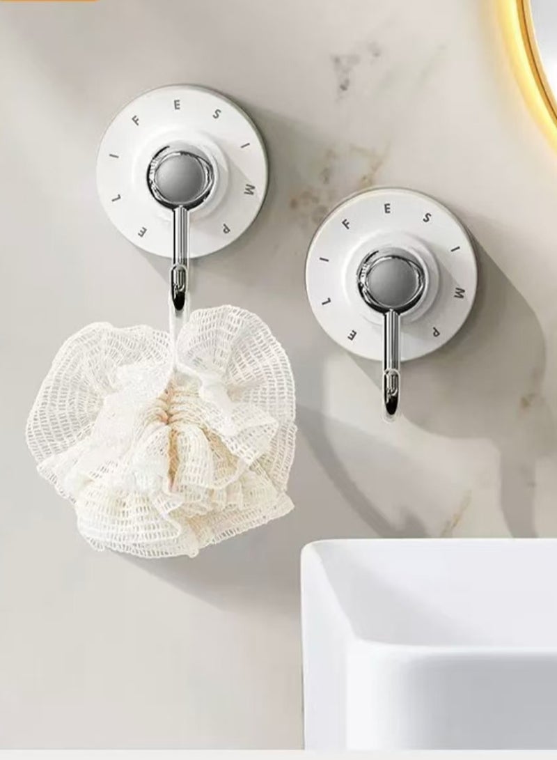 Rotating suction cup hook 360 ° rotation adsorption without traces, no need for punching or binding, no need for adhesive (2 pcs/bag) - Image 1