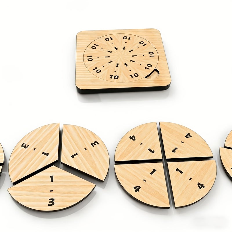 Wooden Fraction Learning Board Set 1 1 2 1 3 Through 1 9 Math Tools - Image 4