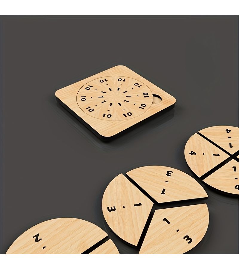 Wooden Fraction Learning Board Set 1 1 2 1 3 Through 1 9 Math Tools - Image 5