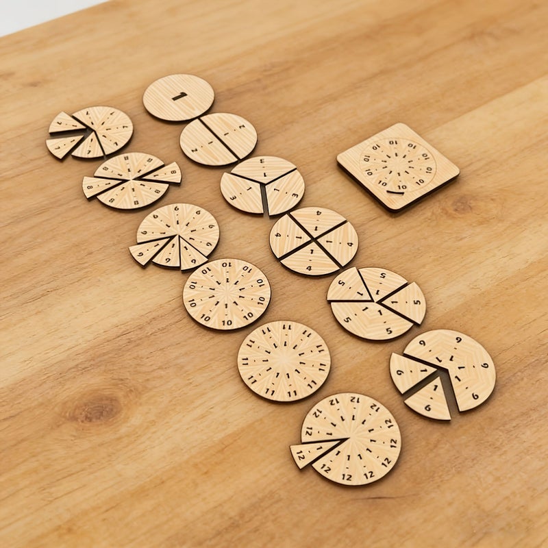 Wooden Fraction Learning Board Set 1 1 2 1 3 Through 1 9 Math Tools - Image 1
