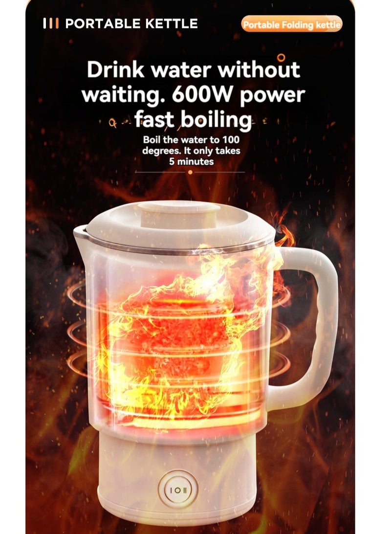 شو وو غلاية مياه كهربائية محمولة متعددة الوظائف صغيرة الحجم بسعة 800 مل مع بطانة من الفولاذ المقاوم للصدأ وسهلة التشغيل للاستخدام المنزلي والمكتب والسكن والسفر في الهواء الطلق - Image 3