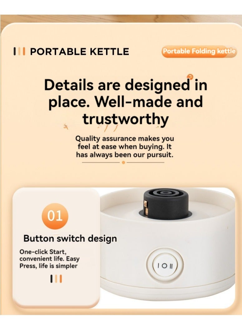 شو وو غلاية مياه كهربائية محمولة متعددة الوظائف صغيرة الحجم بسعة 800 مل مع بطانة من الفولاذ المقاوم للصدأ وسهلة التشغيل للاستخدام المنزلي والمكتب والسكن والسفر في الهواء الطلق - Image 5