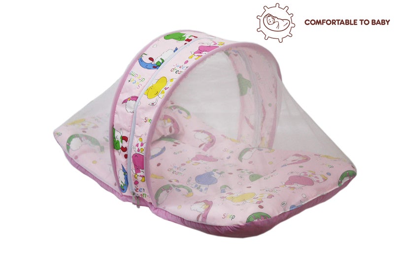 KooKyKooby Baby Mosquito and Insect Protection Net with Bedding (PINKCOW) - Image 2