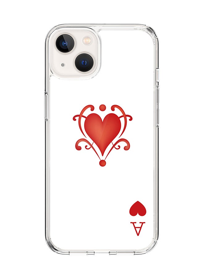 Stylizedd Classic Clear Case for Apple iPhone 14 Plus Case Hybrid Soft Cover Flexible Edges Anti Drop TPU PC Gel Thin Transparent Cover - Ace Of Hearts Full Print