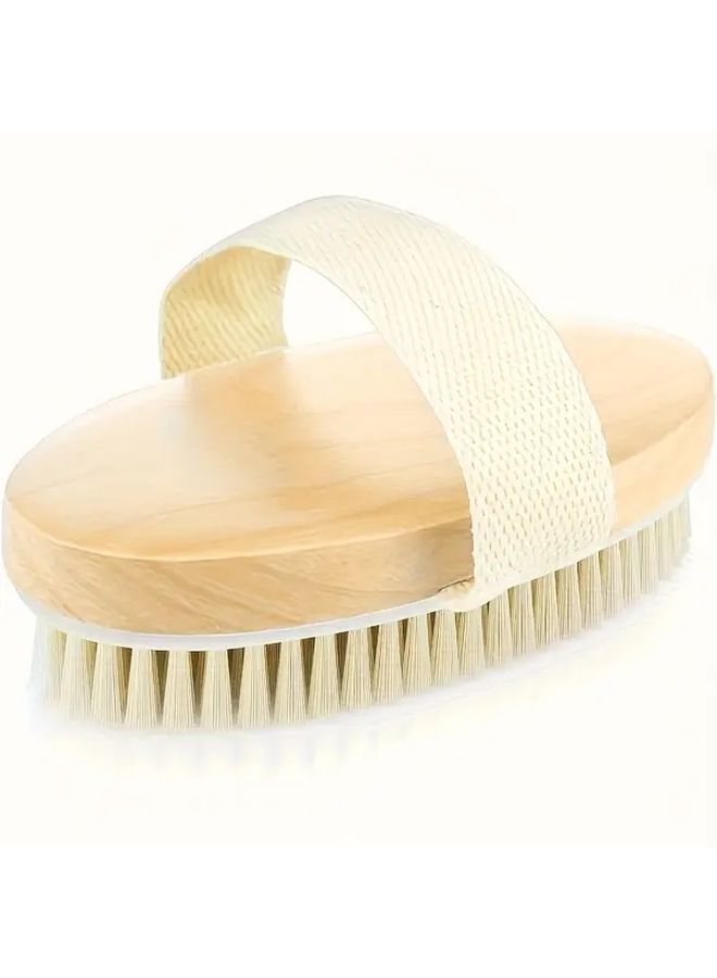 Natural Bristle Body Brush 1 PC for Exfoliating Lymphatic Drainage and Blood Circulation - Image 3
