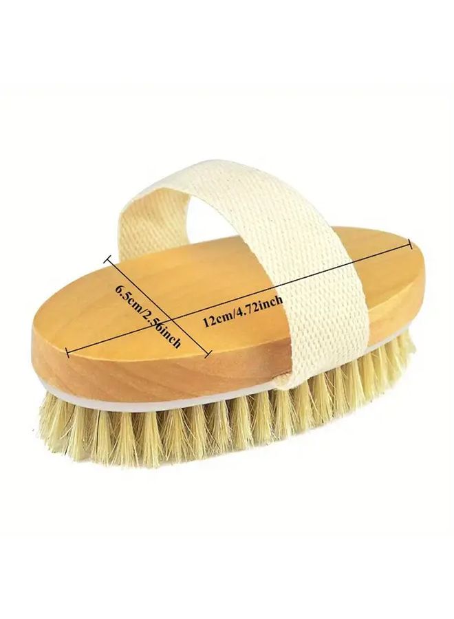 Natural Bristle Body Brush 1 PC for Exfoliating Lymphatic Drainage and Blood Circulation - Image 4