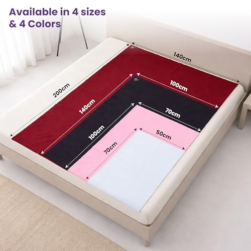 MY ARMOR Baby Dry Sheet for New Born Baby, Anti-Piling Waterproof Mattress Protector for Bed (Quick Drying/Extra Absorbent Dry Sheet for Bed) - Pack of 2 (Small (50cm x 70cm), Maroon & Royal Blue) - Image 4