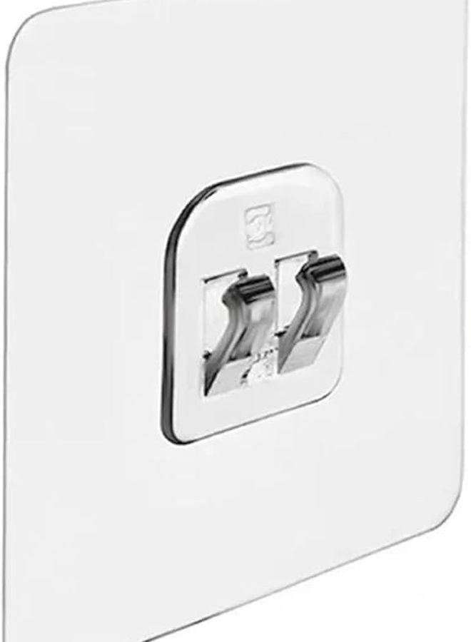 خطافات قوية ذاتية اللصق شفافة من الأكريليك سلسة للحمام والمطبخ حامل الحائط 20 قطعة خطاف مفرد - Image 2