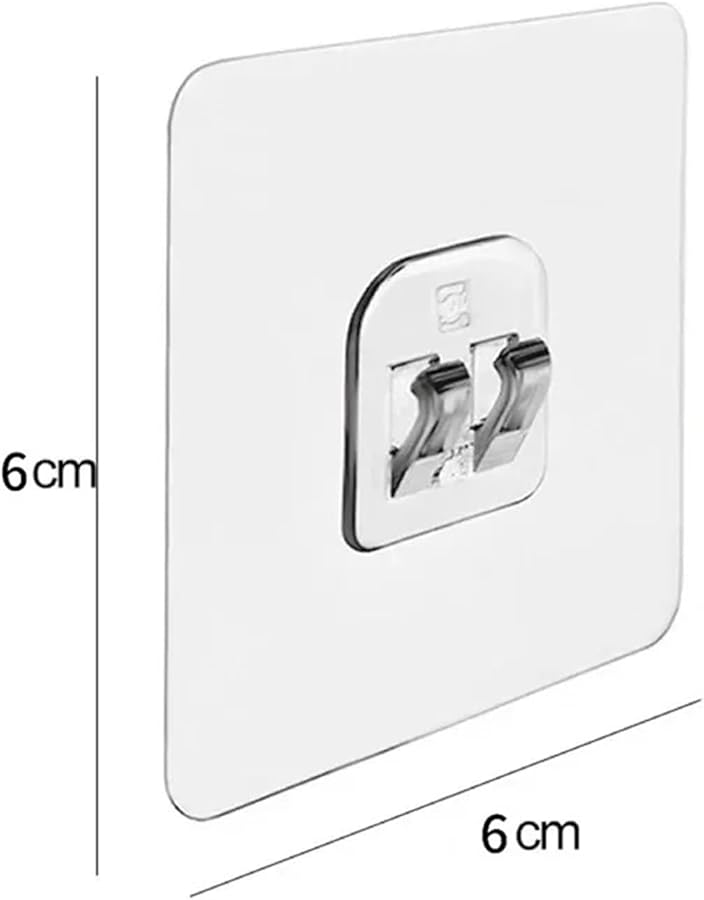 خطافات قوية ذاتية اللصق شفافة من الأكريليك سلسة للحمام والمطبخ حامل الحائط 20 قطعة خطاف مفرد - Image 3