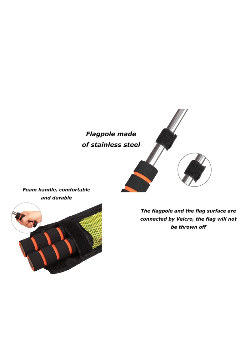 KASTWAVE Soccer Referee Flag Set, Checkered Linesman Flags Set with Case, Red Yellow Cards with Notebook and Pencil, Coach Stainless Steel Whistles with Lanyard for Sports, Soccer, Football, Basketball - Image 4