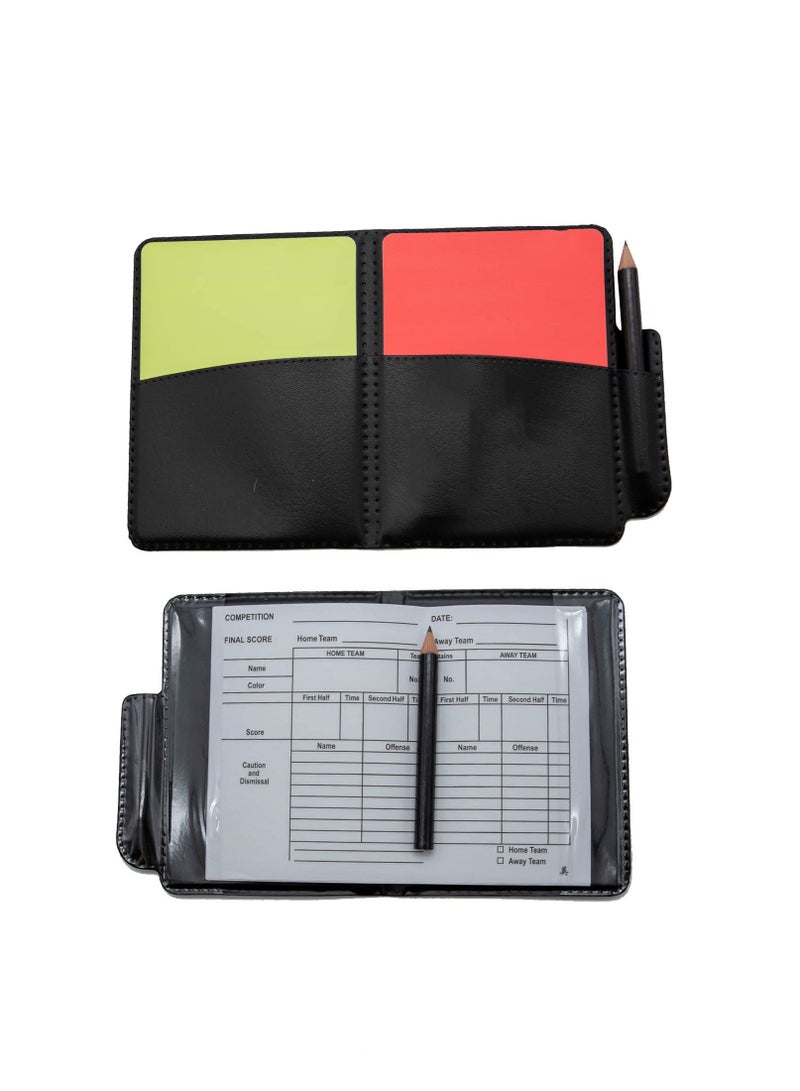 KASTWAVE Soccer Referee Flag Set, Checkered Linesman Flags Set with Case, Red Yellow Cards with Notebook and Pencil, Coach Stainless Steel Whistles with Lanyard for Sports, Soccer, Football, Basketball - Image 3