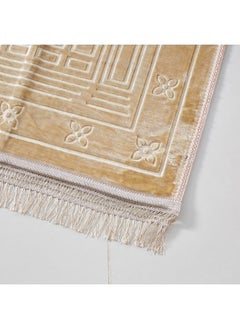 Generic Raschel Embossed Prayer Mat, Soft Plush Carpet- Prayer Mat Ramadan Eid Gift, Luxury Floral Stamp  - Image 2