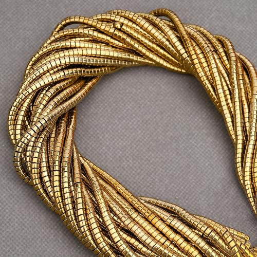 BONNY BOXX 150PCs Natural Gold Hematite Spacer Beads, Loose Semi Precious Flat Round Gemstone Heishi Disc Stone Beads for Beading Jewelry Making 4mm*2mm - Image 2