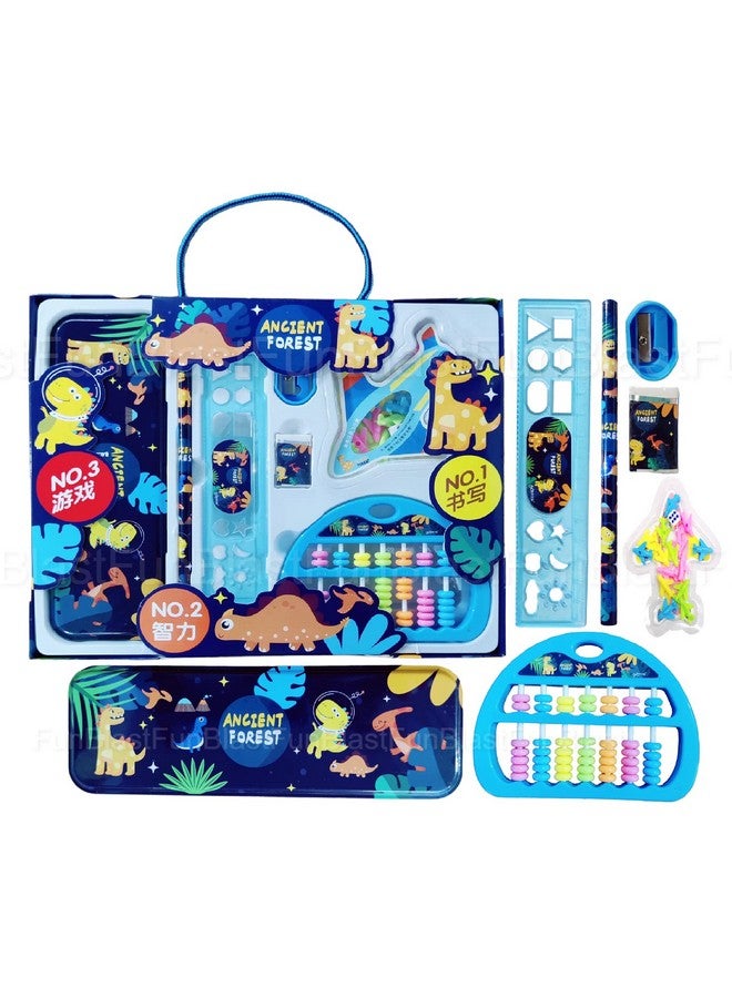 فنبلاست مجموعة أدوات مكتبية فن بلاست كاواي للأطفال - هدايا إرجاع القرطاسية للأطفال، مجموعة أدوات مكتبية للطلاب، علبة أقلام، مسطرة، ممحاة، مبراة مع لعبة لودو وعداد ألعاب، هدايا عيد ميلاد (غابة)، متعددة الألوان - Image 1