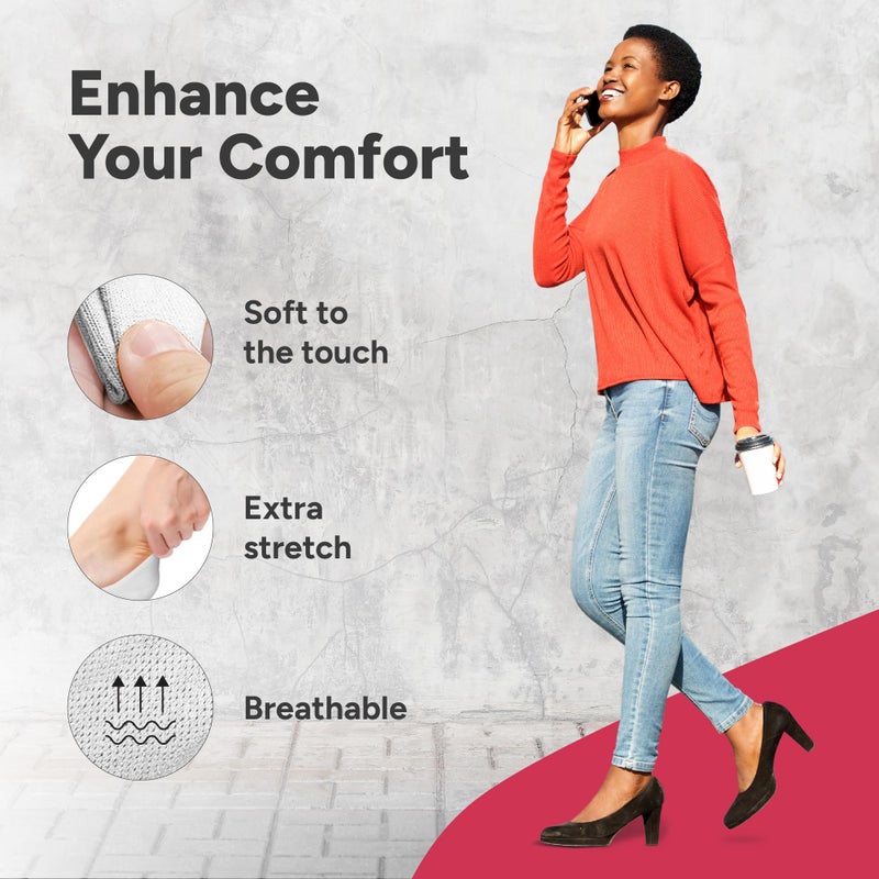 Eedor Women's No Show Socks, Comfy and Breathable Non-Slip, Low Cut Invisible Liner Socks for Casual and Formal Wear, Durable, Soft, Stretchable Fabric - 3 Pairs, Medium, Size 7-8 - White - Image 4