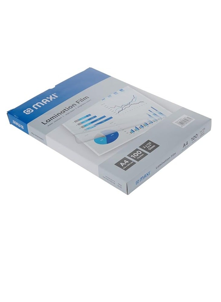 Maxi 100-Piece A4 Laminating Pouch Film Set Clear - Image 2