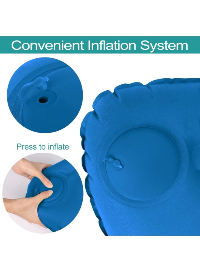 Inflatable Camping Pillow, Ultralight Inflating Pillow, Camping &Beach Travel Pillow, Ultra-light Camping Pillow for Adults & Kids (Blue) - Image 4