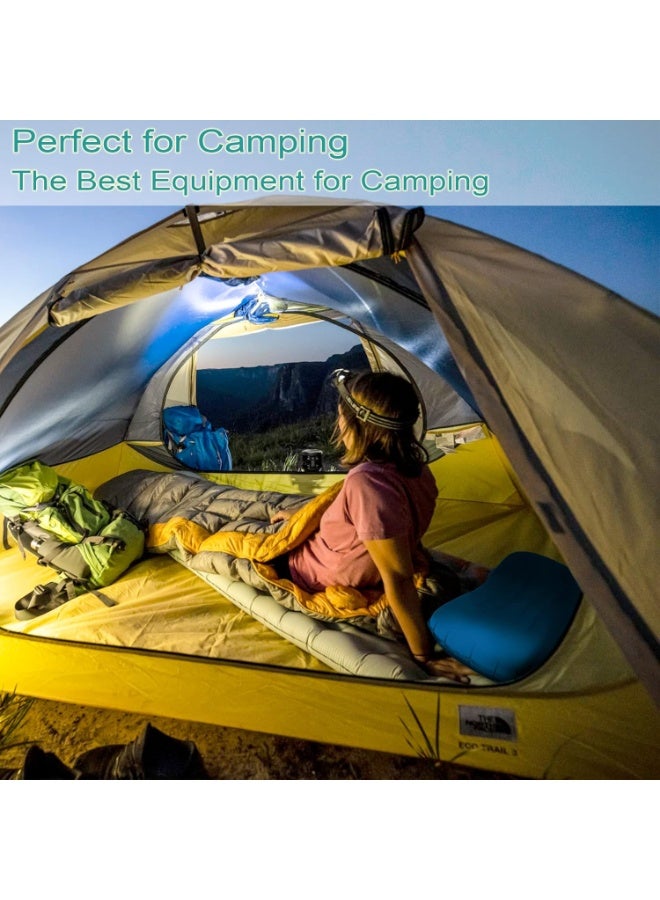 Inflatable Camping Pillow, Ultralight Inflating Pillow, Camping &Beach Travel Pillow, Ultra-light Camping Pillow for Adults & Kids (Blue) - Image 5