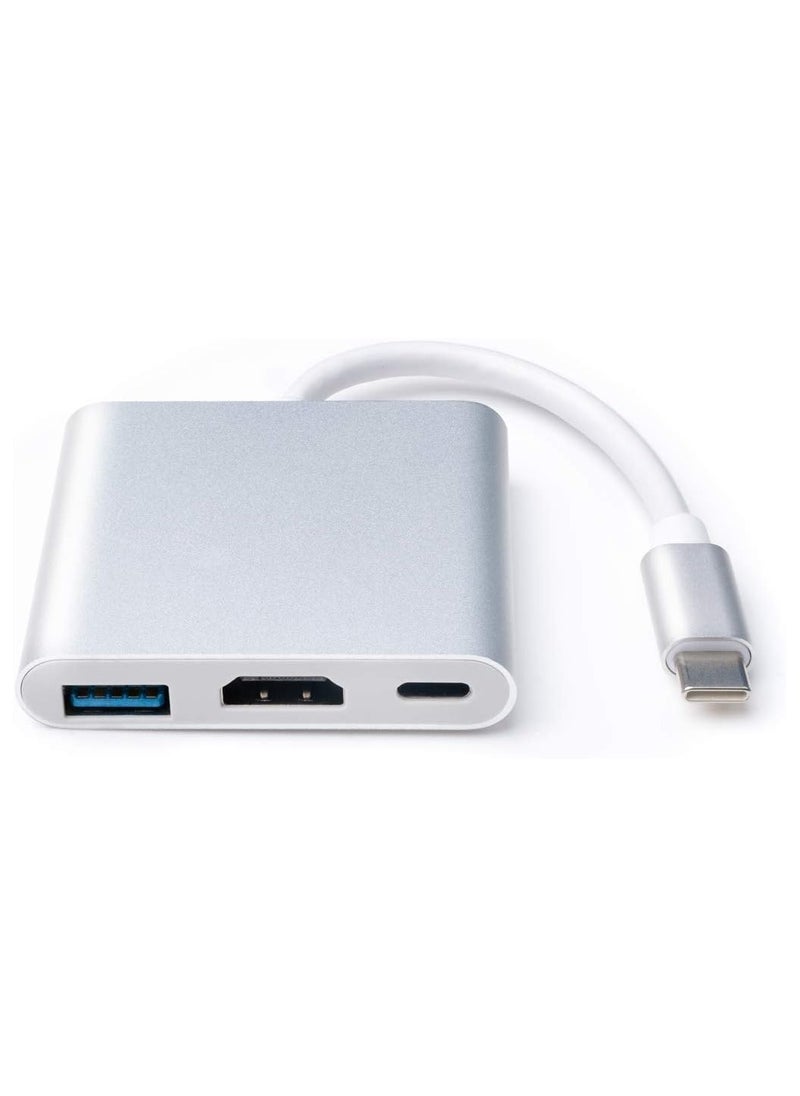 ماركة غير محددة محول 3 في 1 USB C إلى HDMI 4K مع منفذ شحن 3.0 – موزع متعدد الوظائف لأجهزة الكمبيوتر  - Image 1