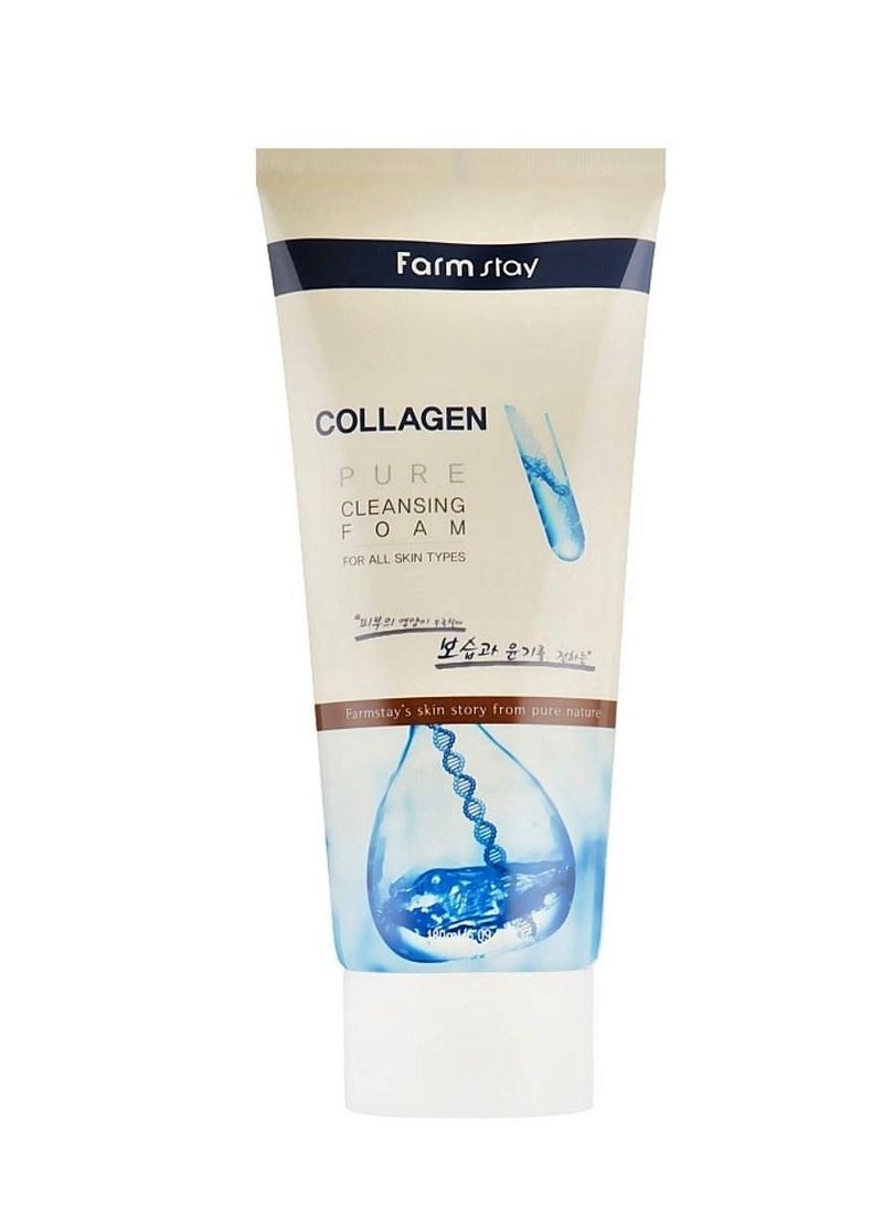 Farm Stay Collagen Pure Cleansing Face Foam 180ml - Image 1