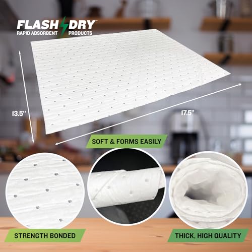 Earthsafe FlashDry Oil Absorbent Pads – High Absorbency of Oil-Based Liquids, Water-Repellent, Tear-Resistant, Premium Mats, Ideal for Garage, Driveway, Automotive, Marine Use, 17.5” x 13.5”, 100-Count Box - Image 2
