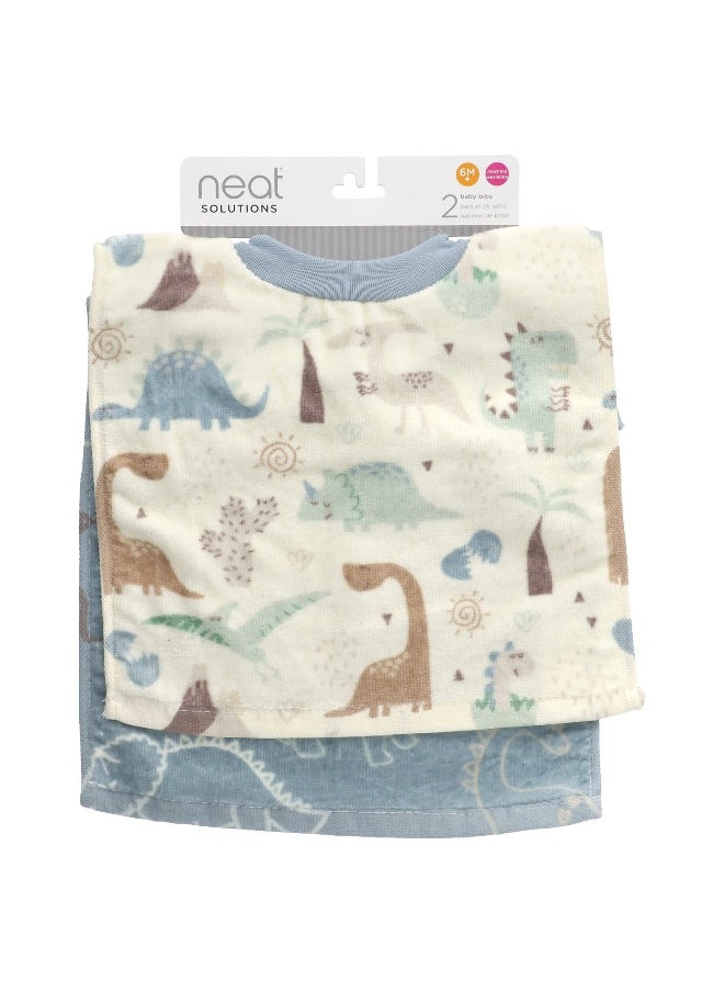Neat Solutions Neat Solutions, Baby Bibs, 6M+, Dinosaurs, 2 Count  - Image 1