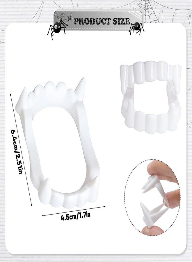 GRITOSE 12 Pcs Halloween White Teeth Fangs Vampire Teeth Funny Cosplay Plastic Decor, Party Gift for Women Men Food Accessories - Image 2