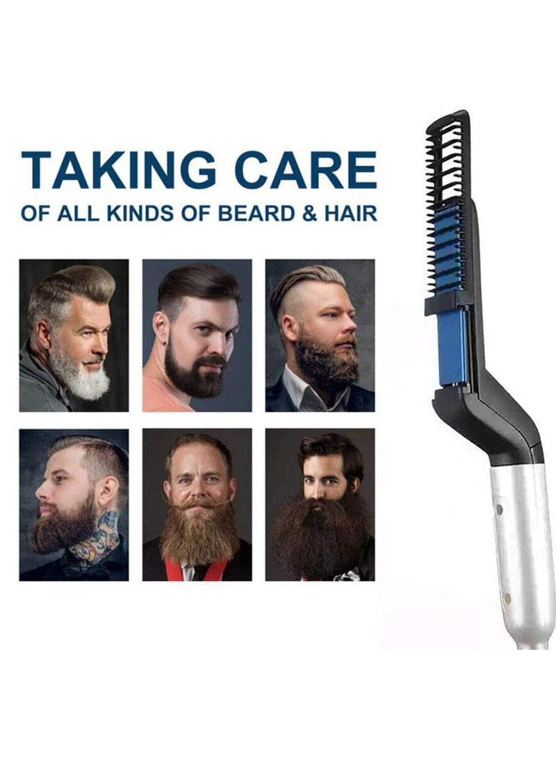 إكسفور ربط اللحية للرجال ، فرشاة الشعر المستقيم ، فرشاة اللحية المستقيمة ، التدفئة السريعة لمكافحة الحروق الأيونية متعددة الوظائف أدوات تصفيف الشعر المستقيم - Image 5