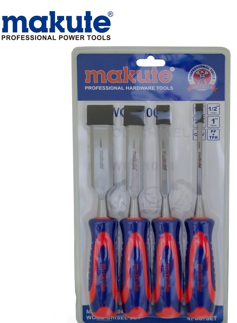 makute Wood Chisel Set Crv Pp+Tpr (6.12.19.25mm)