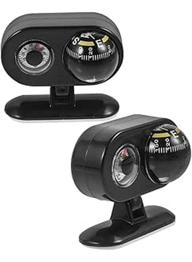 2pc Car Dashboard Compass And Thermometer For Accurate Navigation And Temperature - Image 1