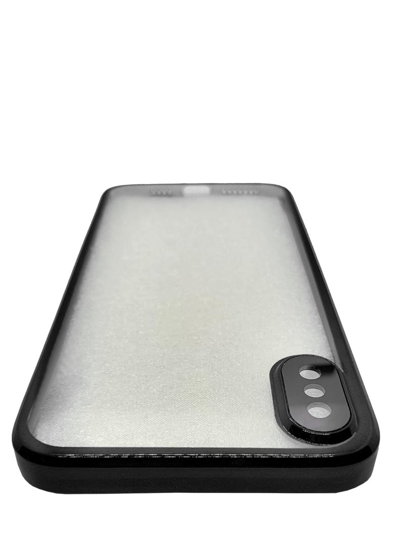 Transparent Back Case with Colored Frame Compatible with iPhone XS Max 6.5 inch - Black Silicone - Image 5