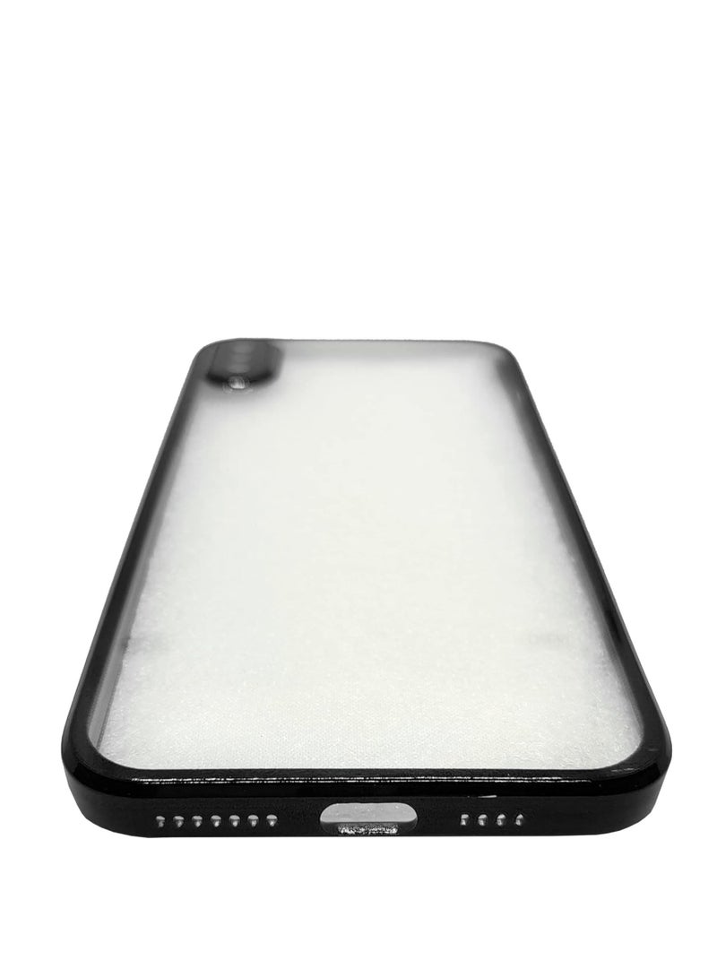Transparent Back Case with Colored Frame Compatible with iPhone XS Max 6.5 inch - Black Silicone - Image 4