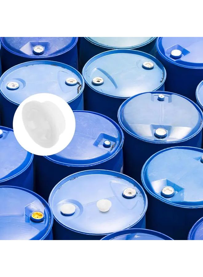 White Plastic Drum Lid Threaded Cap Leakproof Seal Heavy Duty Chemical Storage 8pcs - Image 1