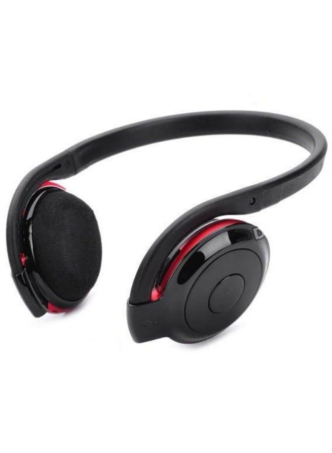 NIBEMINENT Wireless Bluetooth On-Ear Earphones With Microphone Red/Black 