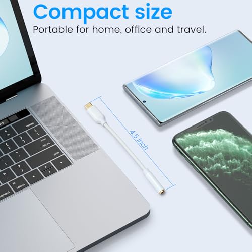 Henrety USB C to 3.5mm Female Headphone Jack Adapter, Type C to Aux Audio Dongle Cable Cord Compatible with iPhone 17 Pro Max/17 Pro, 16/15 Pro Max, 16/15 Pro, Galaxy S24/S23/S22 Ultra, iPad Pro(2 Pack) - Image 5