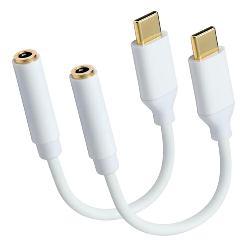Henrety USB C to 3.5mm Female Headphone Jack Adapter, Type C to Aux Audio Dongle Cable Cord Compatible with iPhone 17 Pro Max/17 Pro, 16/15 Pro Max, 16/15 Pro, Galaxy S24/S23/S22 Ultra, iPad Pro(2 Pack) - Image 1