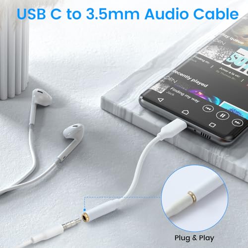 Henrety USB C to 3.5mm Female Headphone Jack Adapter, Type C to Aux Audio Dongle Cable Cord Compatible with iPhone 17 Pro Max/17 Pro, 16/15 Pro Max, 16/15 Pro, Galaxy S24/S23/S22 Ultra, iPad Pro(2 Pack) - Image 2